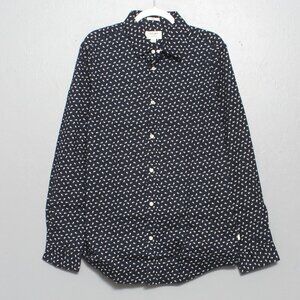 Julian and Mark NWOT navy polka dot long sleeve button up shirt